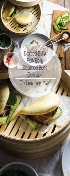 Braised BBQ Pork Belly Steamed Buns (Gua bao