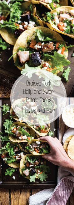 Braised Pork Belly and Sweet Potato Tacos