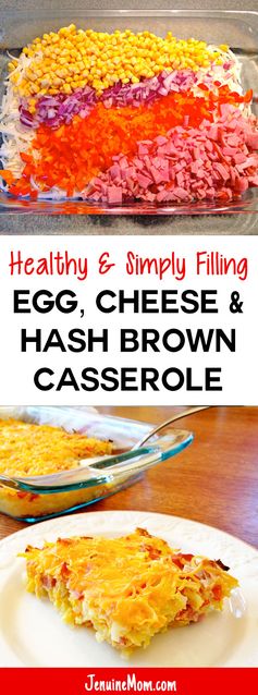 Breakfast Egg, Cheese, and Hash Brown Casserole: 100% Simply Filling Great Start to Your Day