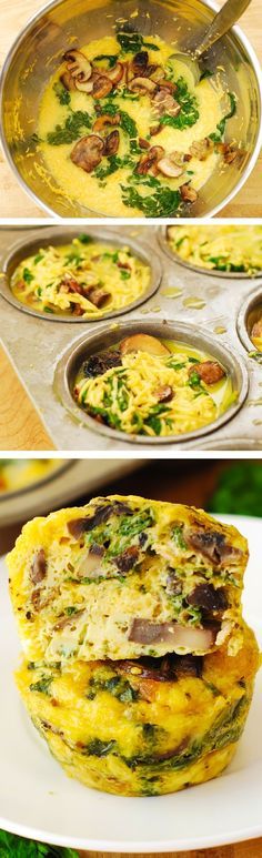 Breakfast Egg Muffins with Mushrooms and Spinach