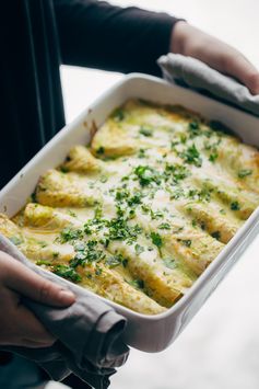 Breakfast Enchiladas with Roasted Poblano Sauce