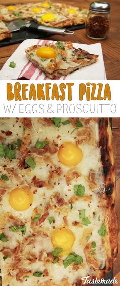 Breakfast Pizza with Eggs and Prosciutto