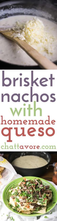 Brisket Nachos with Homemade Queso