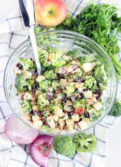 Broccoli Salad (with Apples, Walnuts, and Cranberries