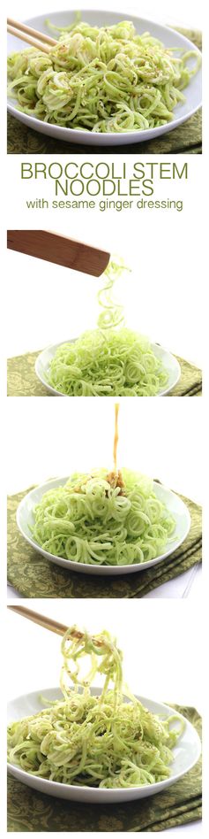 Broccoli Stem Noodles with Sesame Ginger Dressing