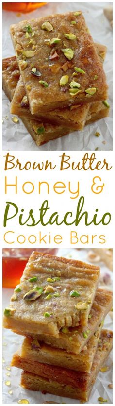 Brown Butter and Honey Pistachio Cookie Bars