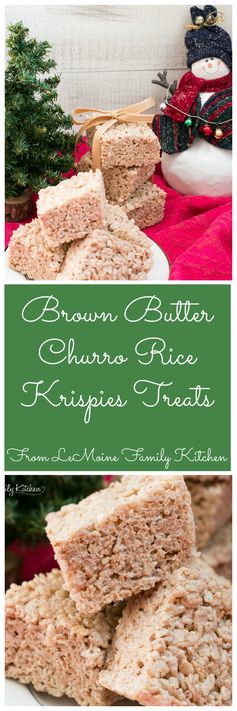 Brown Butter Churro Rice Krispies Treats