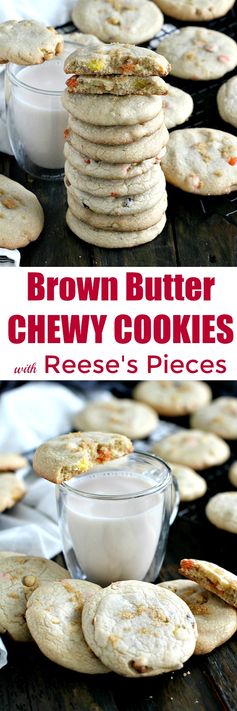 Brown Butter Cookies with Reese's Pieces