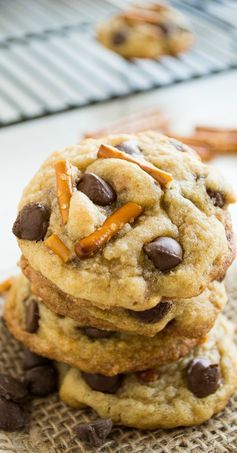 Brown Butter Toffee & Pretzel Chocolate Chip Cookies