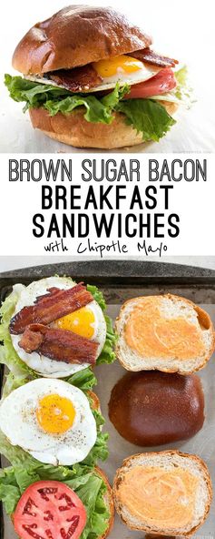 Brown Sugar Bacon Breakfast Sandwiches with Chipotle Mayo