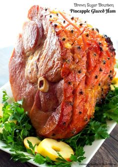 Brown Sugar Bourbon Pineapple Glazed Ham