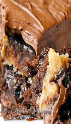 Brownie Peanut Butter Cup Fudgy Ganache Cake