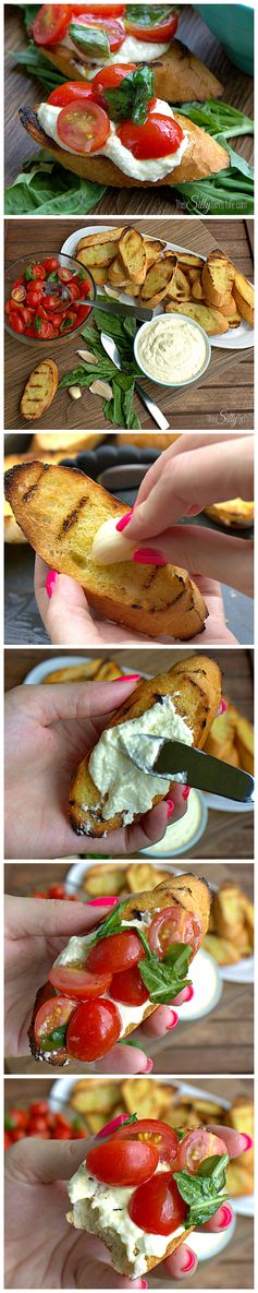 Bruschetta with Whipped Feta and Grilled Crostini