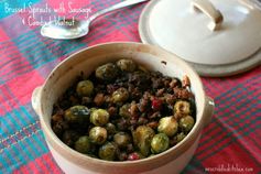 Brussel Sprouts with Sausage & Candied Walnuts