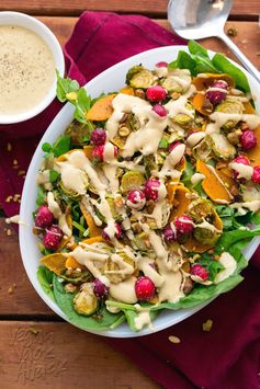 Brussels Sprout Butternut Squash Salad with Creamy Dressing