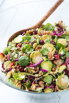 Brussels Sprout Slaw with Cherries and Walnuts