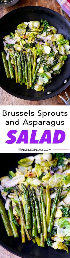 Brussels Sprouts Salad with Kale and Asparagus