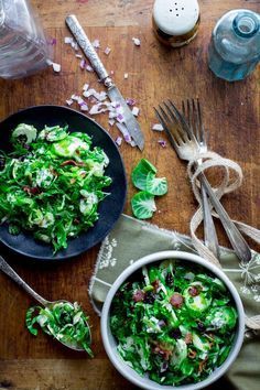 Brussels sprouts slaw with bacon and blue cheese