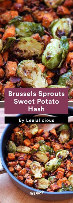 Brussels Sprouts Sweet Potato Hash