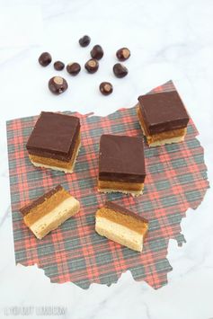 Buckeye Bars with Shortbread Crust