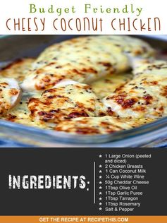 Budget Friendly Cheesy Coconut Chicken