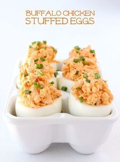 Buffalo Chicken Stuffed Eggs