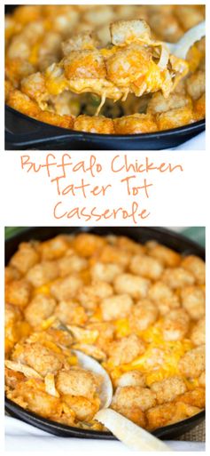 Buffalo Chicken Tator Tot Casserole