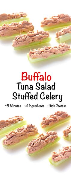 Buffalo Tuna Salad Stuffed Celery