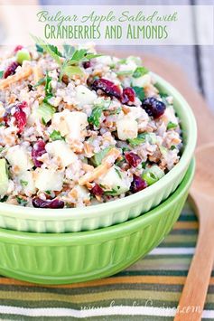 Bulgur Apple Salad with Cranberries and Almonds