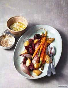 Buntes Wurzelgemüse mit Birnen-Vinaigrette