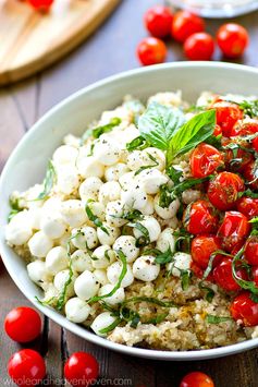 Bursting Tomato Caprese Cauliflower Rice Salad