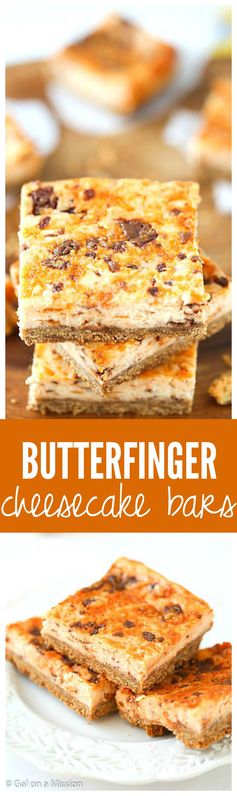 Butterfinger Cheesecake Bars