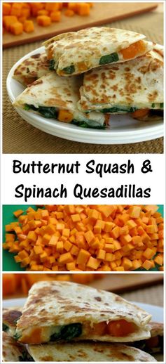 Butternut Squash and Spinach Quesadillas for #SundaySupper