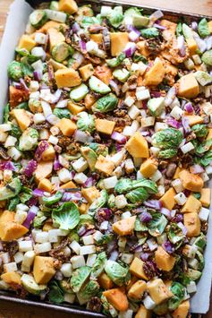 Butternut Squash, Brussel Sprouts and Jicama Hash