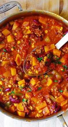 Butternut Squash Chili with Beef and Beans