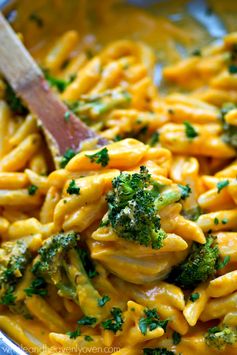 Butternut Squash Roasted Broccoli Alfredo Penne Skillet