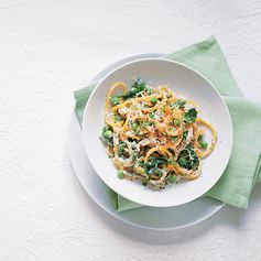 Butternut squash spaghetti with creamy ricotta and herbs