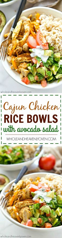 Cajun Chicken Rice Bowls with Avocado Salad