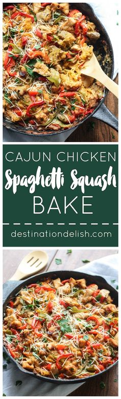 Cajun Chicken Spaghetti Squash Bake