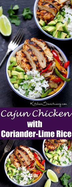 Cajun Chicken with Coriander and Lime Rice