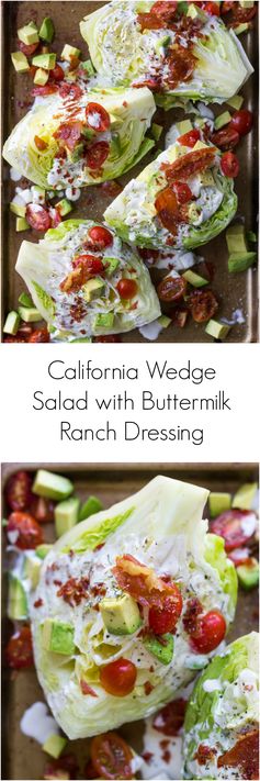 California Wedge Salad with Prosciutto Crumbles and Buttermilk Ranch Dressing