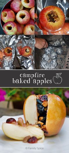 Campfire Baked Apples Stuffed with Nuts and Dried Fruit