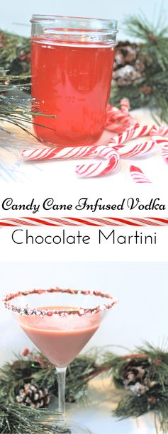 Candy Cane Infused Vodka Chocolate Martini