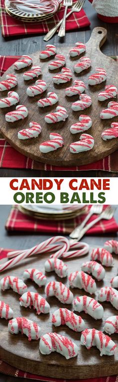 Candy Cane Oreo Balls