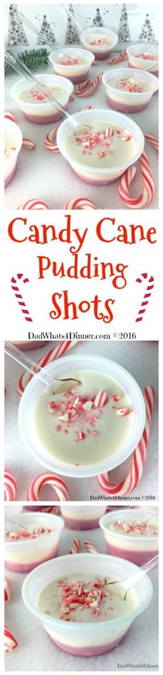 Candy Cane Pudding Shots