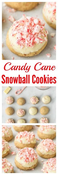 Candy Cane Snowball Cookies