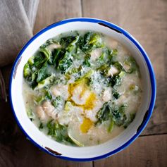 Cannellini and Escarole Soup with Garlic Oil