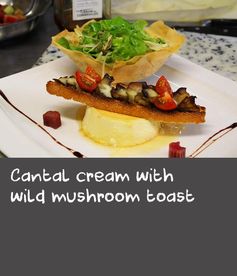 Cantal cream with wild mushroom toast