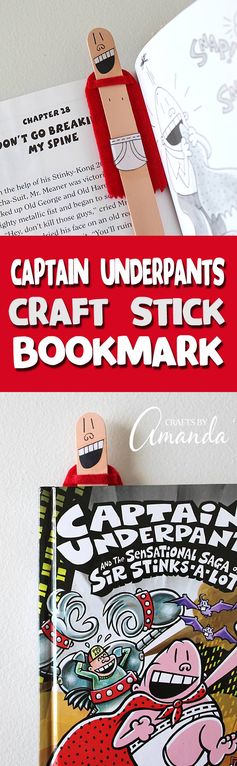 Captain Underpants Craft Stick Bookmark