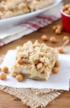 Caramel Apple Snickerdoodle Cheesecake Bars